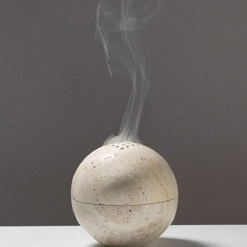 Home Decor Humacao - Brûleur d'encens sphérique beige Mubkhar, décoration