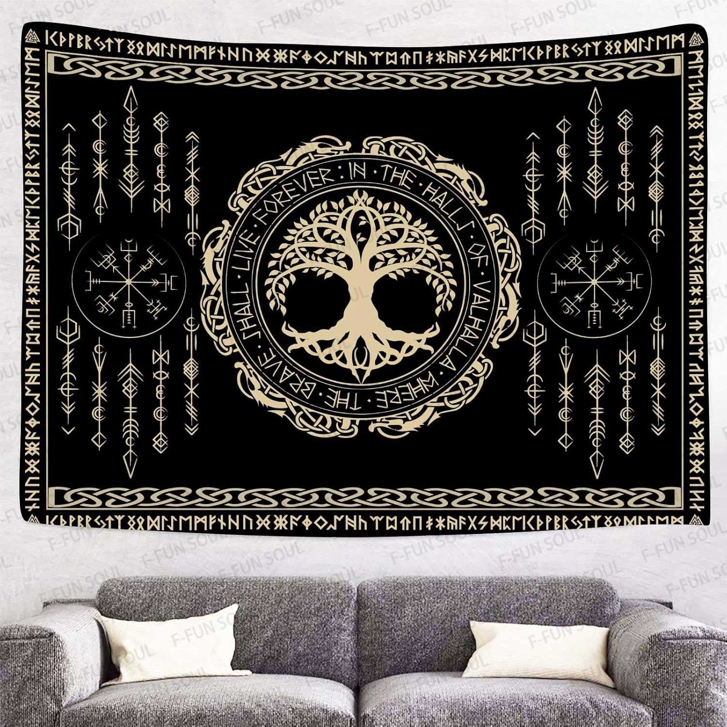 Aesthetic Tapestry - Tapisserie murale bohème indie sur le