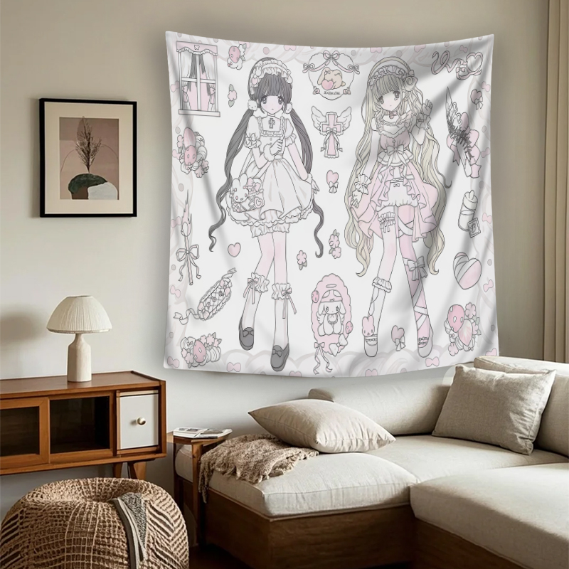 Aesthetic Tapestry - 1PC Tapisserie murale imprimée numériquement, Portrait
