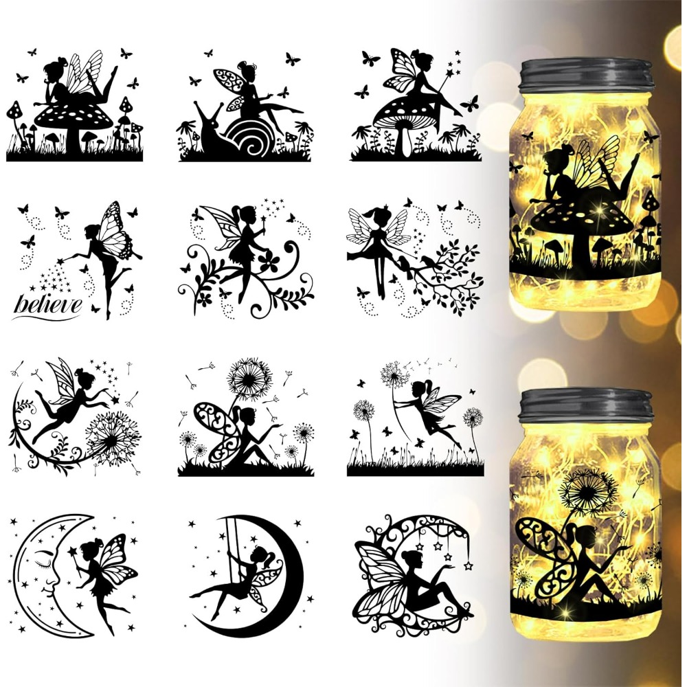 Home Decor Scrap - Silhouette d'elfe découpes de pots, papier,