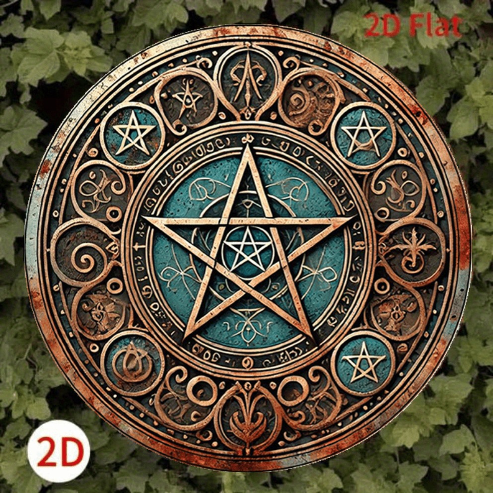 Home Decor Gothic - Panneau métallique pentagramme Wiccan vintage –