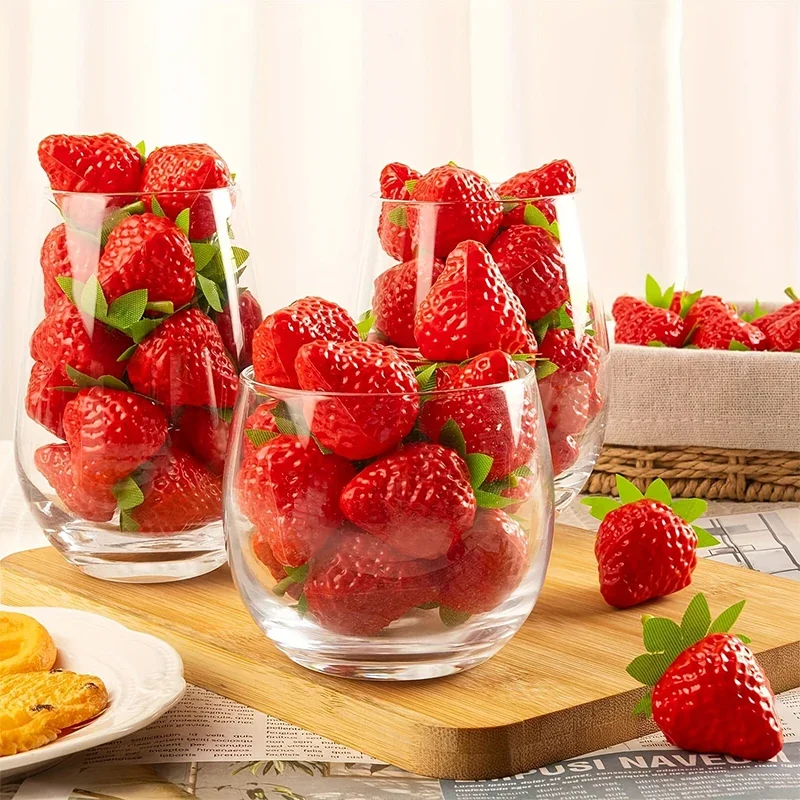 Home Decor Scrap - Fraises artificielles de simulation, fruits factices,