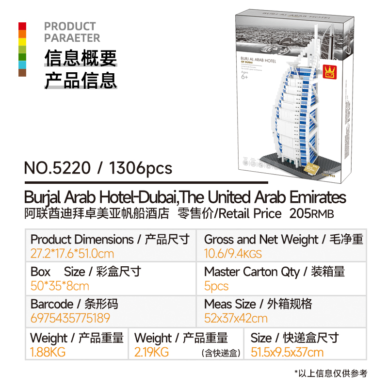 Kit de modèle Burj Al Arab de  - Home Decor Uae avis et prix