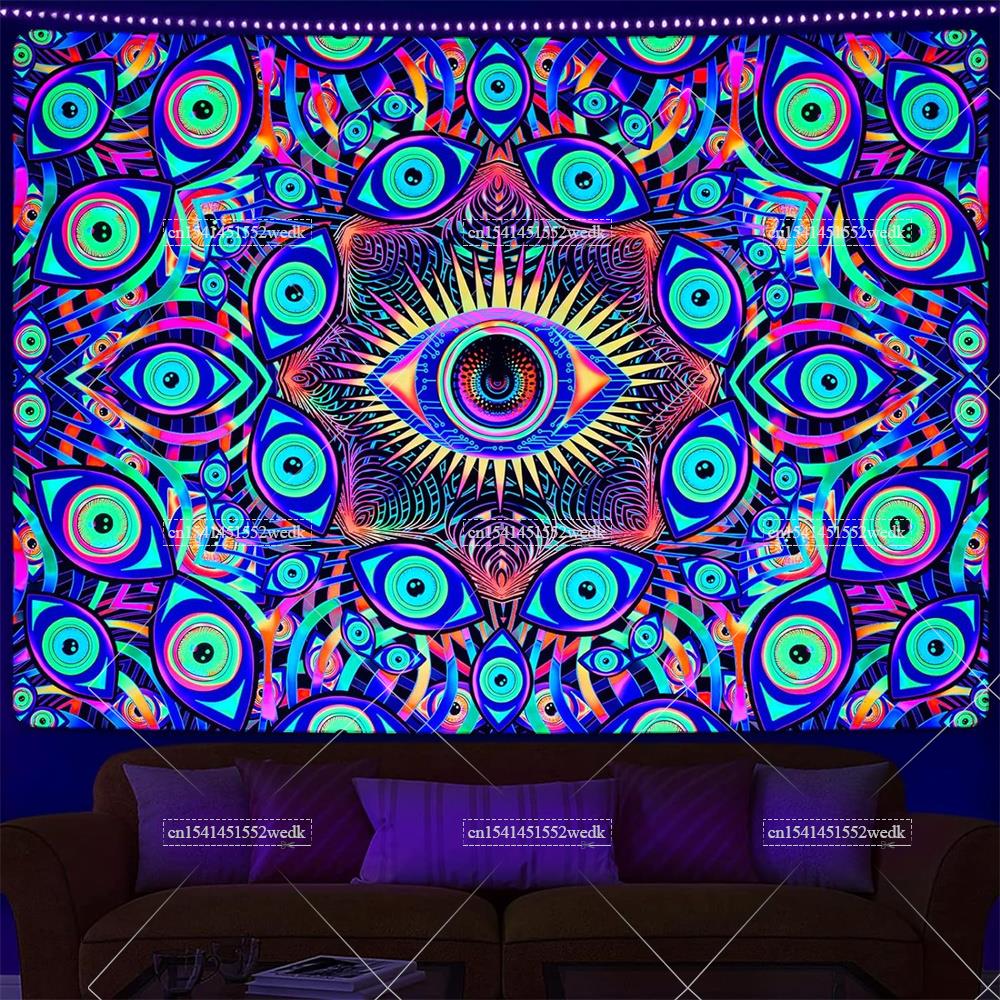 Blacklight Eyes Tapisserie Mur - Aesthetic Tapestry avis et prix